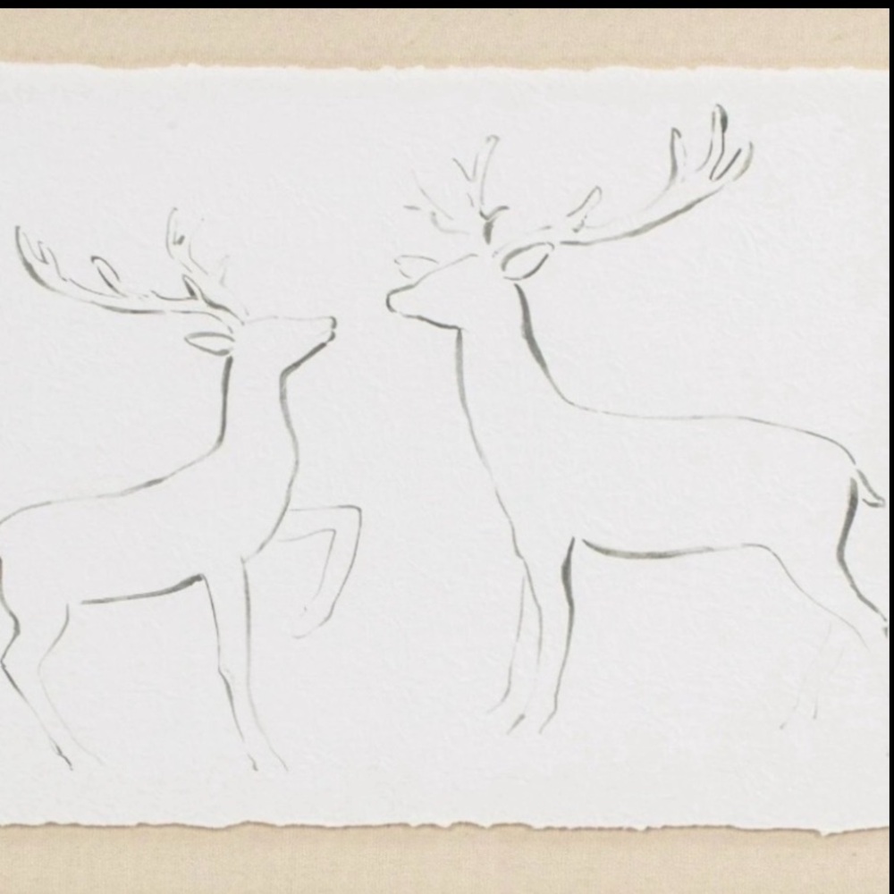 My Texas House Two Reindeer Framed Holiday Wall Art 24”x18”